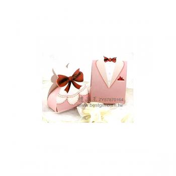 粉色禮服喜糖盒